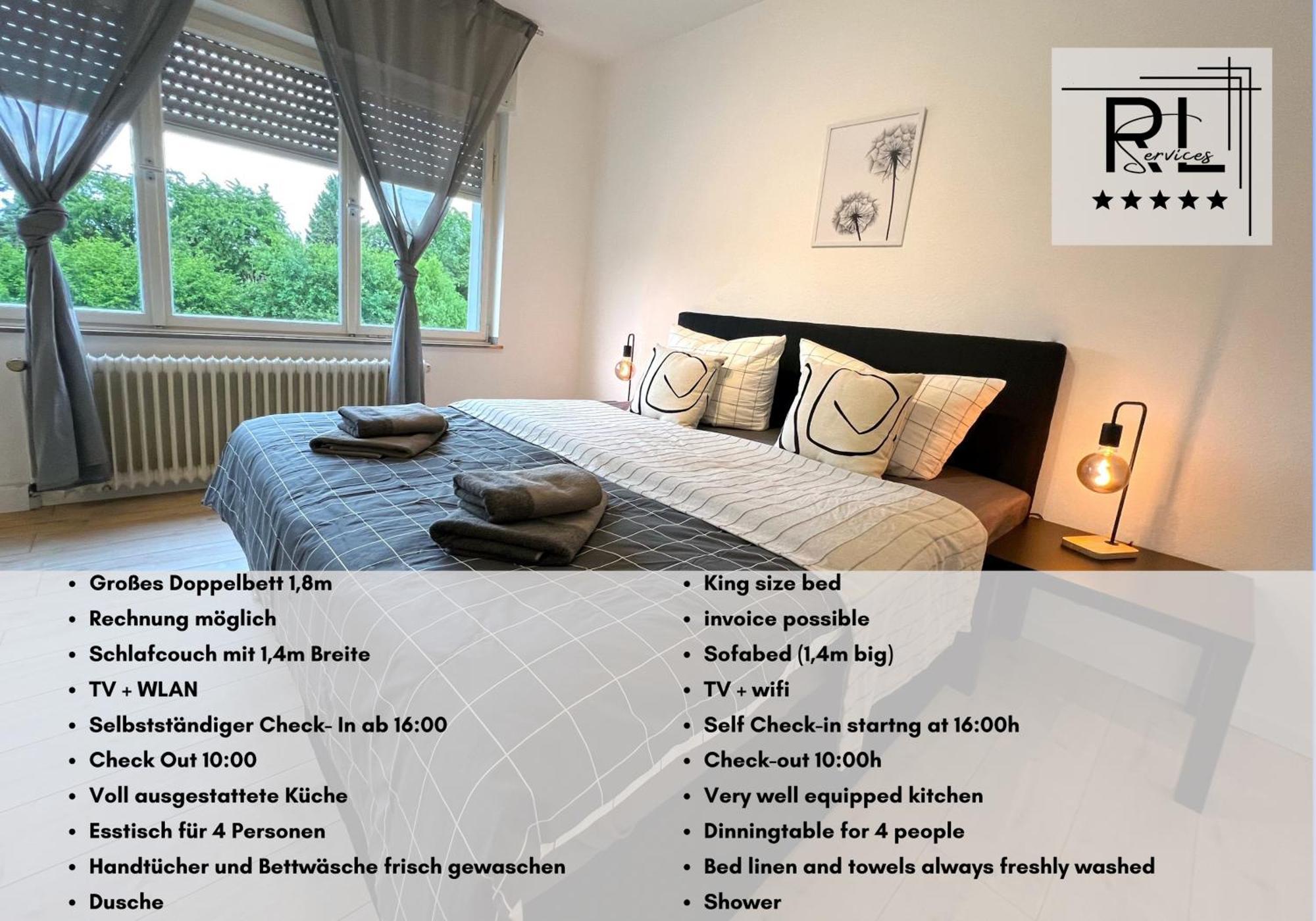 One Bed And One Sofa Bed, Self Check In, Invoice Apartment Monchengladbach